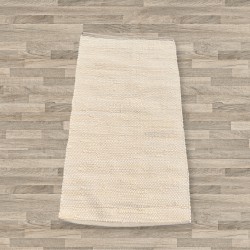 Alfombra India mediana de algodón tejida a mani - 90x150cm - Crema