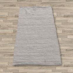 Alfombra India mediana de algodón tejida a mano - 90x150cm - Gris