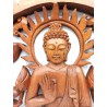 Panel de madera de Buddha y Lotus - 40cm