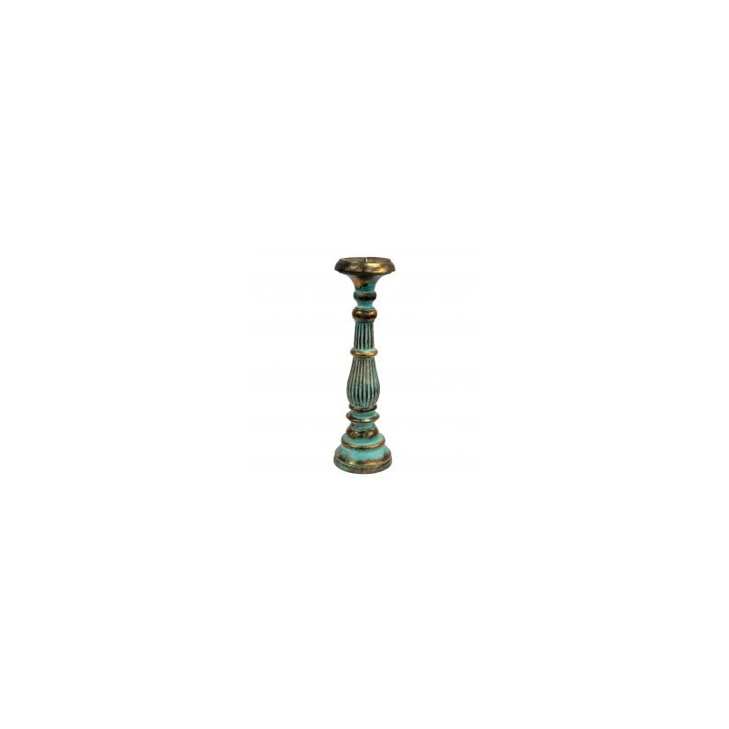 Soporte de vela grande - Turquois Gold