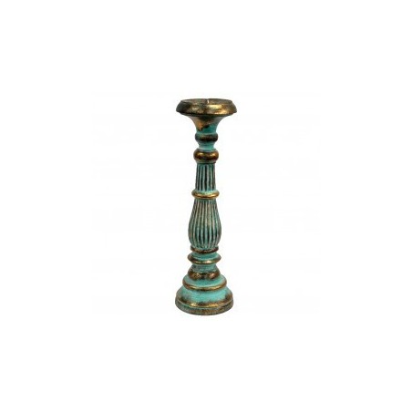 Soporte de vela grande - Turquois Gold