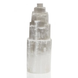 Lâmpada Torre de Selenite Natural - 25cm