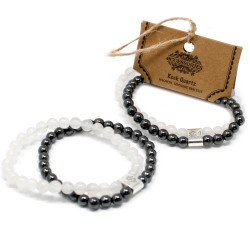 Pulseira magnética de pedras preciosas - Quartzo branco