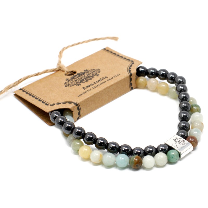 Pulseira magnética de pedras preciosas - Amazonite