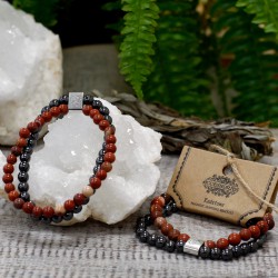 Pulsera de Piedras Preciosas Magnéticas - Piedra Roja