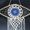 Apanhador de sonhos - Med Macramé Eye Branco / Azul / Cinzento