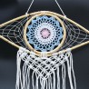 Apanhador de sonhos - Med Macramé Eye Azul / Branco / Rosa