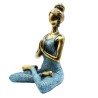 Figura de Senhora do Yoga - Bronze e Turquesa 24cm