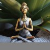 Figura de Senhora do Yoga - Bronze e Prata 24cm