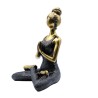 Figura de Senhora do Yoga - Bronze e Preto 24cm