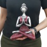 Figura de Senhora do Yoga - Prata e Bordeaux 24cm