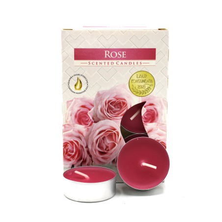 1x Conjunto de 6 velas de chá perfumadas - Rosa