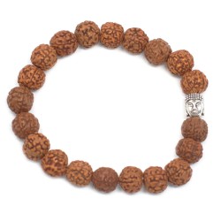 Pulseira Rudraksha Japa Mala Buda - Castanho