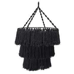 Lustre macramé macio - Preto