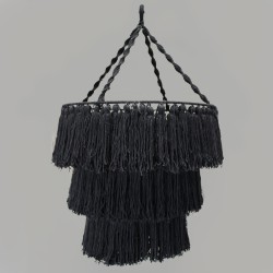 Lustre macramé macio - Preto