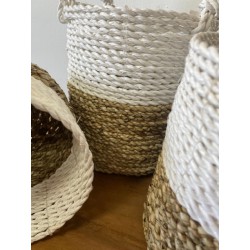 Conjunto de cestos de algas - Branco natural