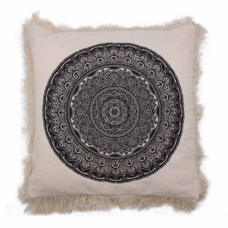 Almofada Mandala tradicional - 60x60cm - preto