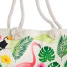 Saco de compras com pega de corda - flamingo tropical