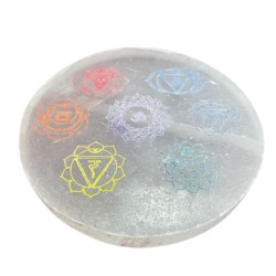 Placa de carga média 10cm - Desenho dos chakras (couve)