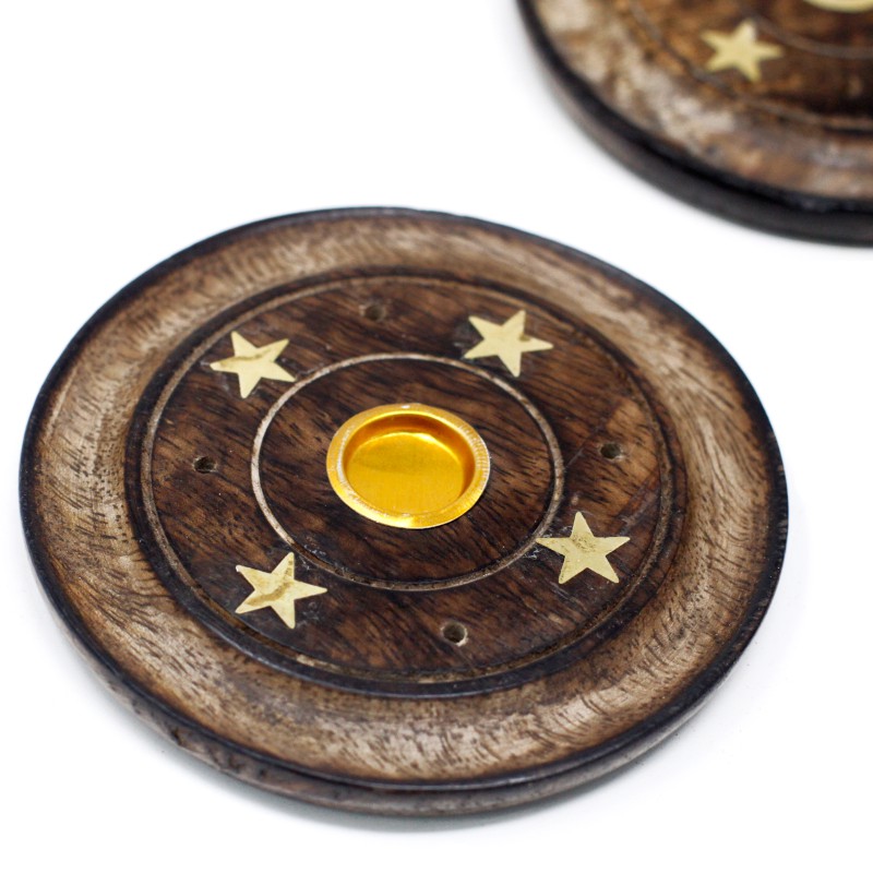 Mango Wood Disc 10cm (Cone & Incense)