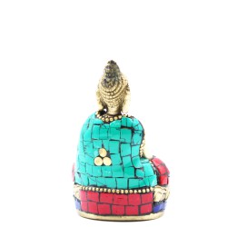 Figura de Buda em latão - Mãos para cima - 7,5 cm