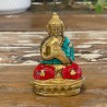 Figura de Buda em latão - Mãos para cima - 7,5 cm