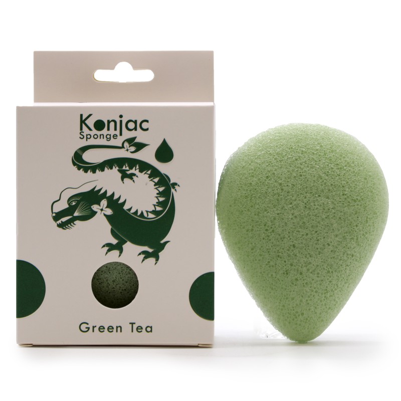 Esponja Facial Konjac - Chá Verde - Protetor