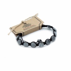 Pulseira magnética de hematite Shamballa - Círculos planos