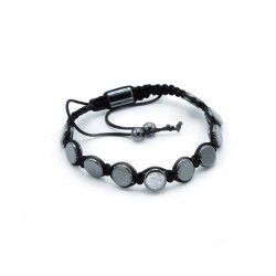 Pulseira magnética de hematite Shamballa - Círculos planos