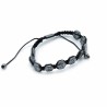 Pulseira magnética de hematite Shamballa - Caveiras hexagonais