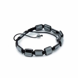 Pulseira magnética Hematite Shamballa - Cuboides duplos