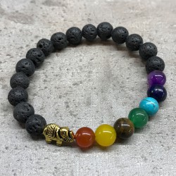 Pulseira de pedra de lava - Elefante - Chakra